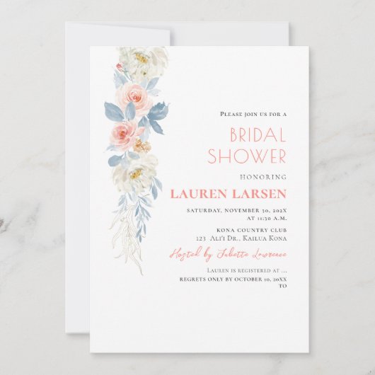 ArtsApp H2赤面ピンクローゼズダスティーブルーズ 招待状 (正面)