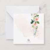 ArtsApp H2赤面ピンクローゼベビーシャワーありがとう ノートカード (裏面)