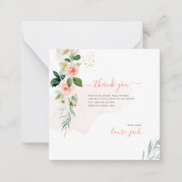 ArtsApp H2赤面ピンクローゼベビーシャワーありがとう ノートカード