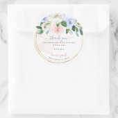 ArtsApp H2赤面ブルーバラ赤ちゃんシャワーありがとう ラウンドシール (バッグ)