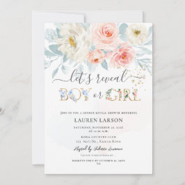 ArtsApp H2赤面+ブルーバラ性別リビールシャワー 招待状