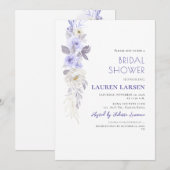 ArtsApp H2 ダスティ パープル ローズと葉 招待状 (正面/裏面)