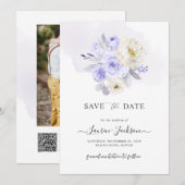 ArtsApp H2 ダスティ パープル ローズ Save the Date カード (正面/裏面)