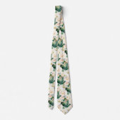 ArtsApp H2 Alabaster Cream Roses Wedding ネクタイ (裏面)