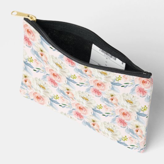 ArtsApp H2  Blush Pink Roses Pocket Square アクセサリーポーチ (見開き)