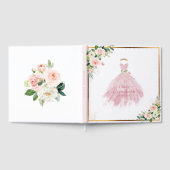 ArtsApp H2 Ombre Blush Pink Sparkling Quinceanera ゲストブック (全面)