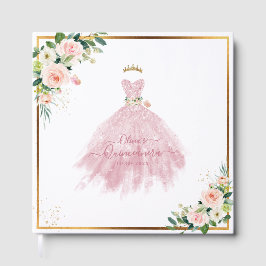 ArtsApp H2 Ombre Blush Pink Sparkling Quinceanera ゲストブック