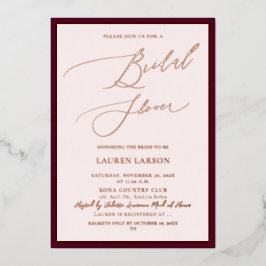 ArtsApp Luxe書道ブルゴーニュバラ金ゴールド 箔招待状