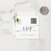 ArtsApp QRコードRSVP水彩アラバスターバラ ノートカード (正面/裏面インサイチュ)