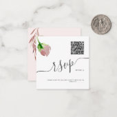 ArtsApp QRコードRSVP水彩埃バラ ノートカード (正面/裏面インサイチュ)