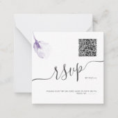 ArtsApp QRコードRSVP水彩紫バラ ノートカード (正面)