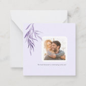 ArtsApp QRコードRSVP水彩紫バラ ノートカード (裏面)