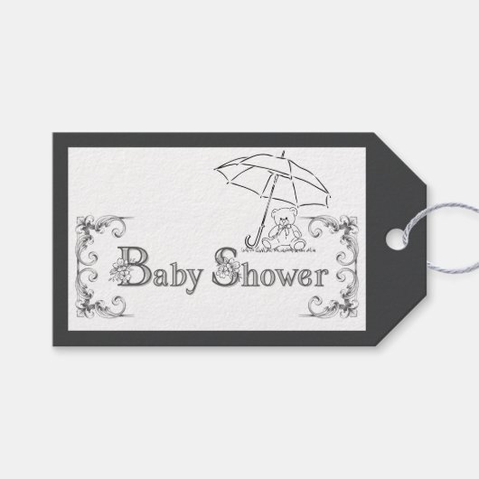 Artsy Baby Shower ギフトタグ (正面(横))