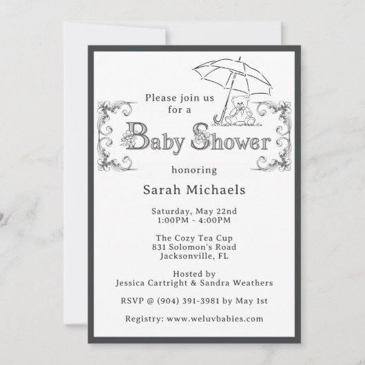 Artsy Baby Shower  招待状 (正面)