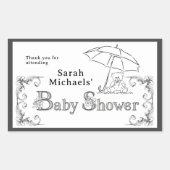 Artsy Baby Shower 長方形シール (正面)