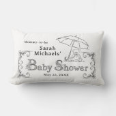Artsy Baby Shower Mommy-to-be ランバークッション (正面)