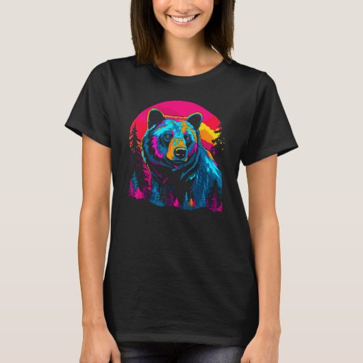 Artsy Bear Face Spirit Animal Tシャツ (正面)