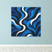 Artsy Blue Wall Decor キャンバスプリント (インサイチュ (ウッドフロア))