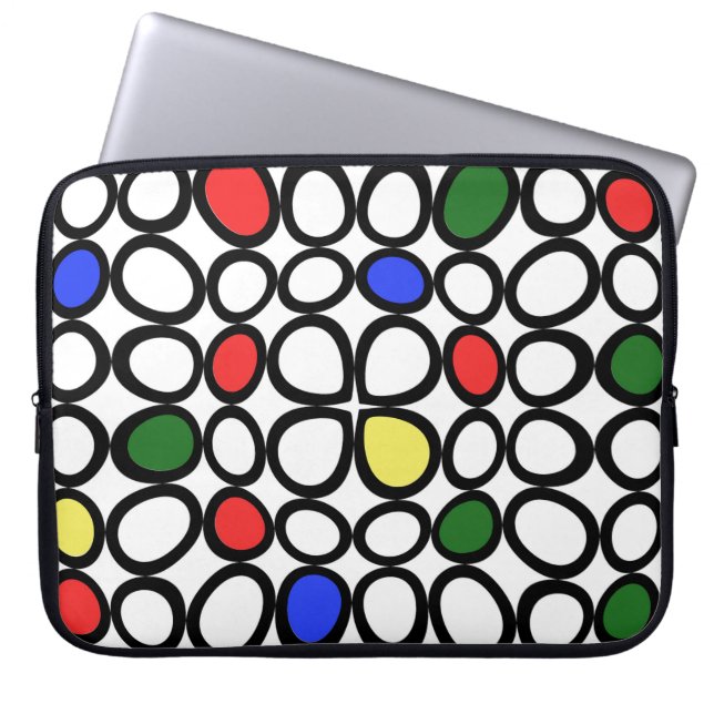Artsy Circles Fun Laptop Cover Sleeve ラップトップスリーブ (正面)