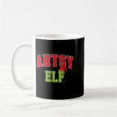 Artsy Elf Christmas Family Matching Group Xmas Act コーヒーマグカップ (左)