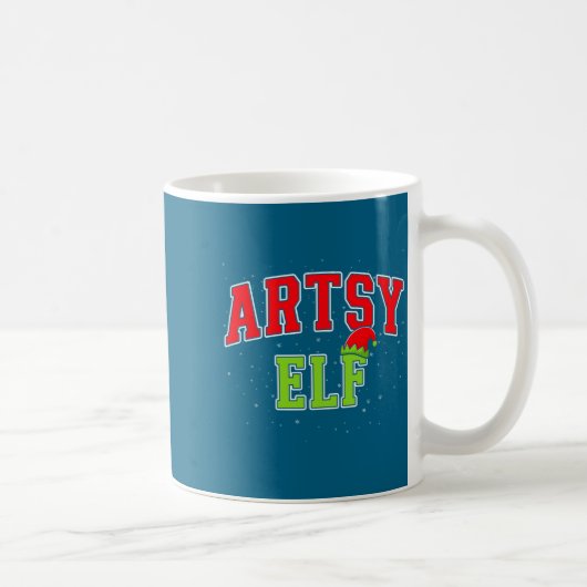 Artsy Elf Christmas Family Matching Group Xmas Act コーヒーマグカップ (右)