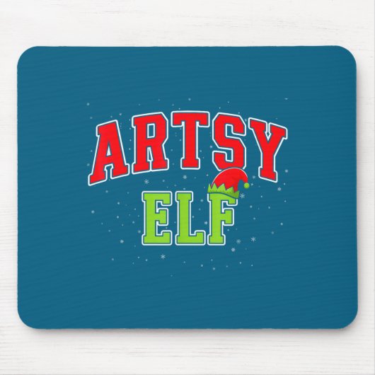 Artsy Elf Christmas Family Matching Group Xmas Act マウスパッド (正面)