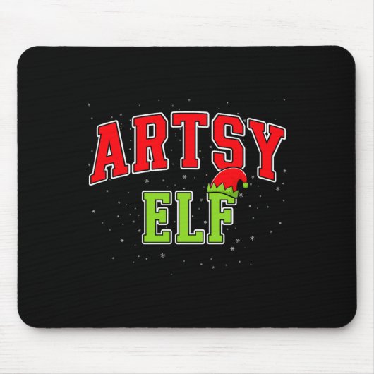 Artsy Elf Christmas Family Matching Group Xmas Act マウスパッド (正面)