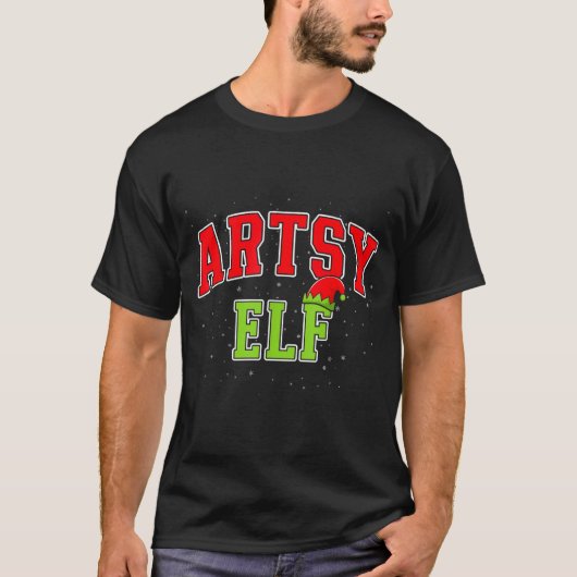 Artsy Elf Christmas Family Matching Group Xmas Act Tシャツ (正面)
