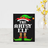 Artsy Elf Matching Family Group Christmas Party Py カード (黄色い花)