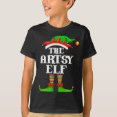 Artsy Elf Matching Family Group Christmas Party Py Tシャツ (正面)