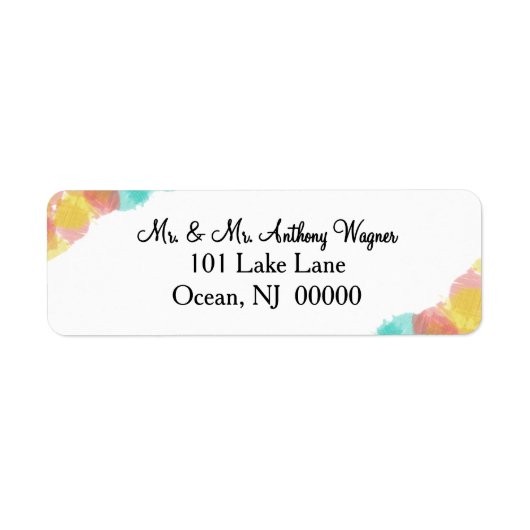 Artsy Gouache Watercolor Wedding  ラベル (正面)