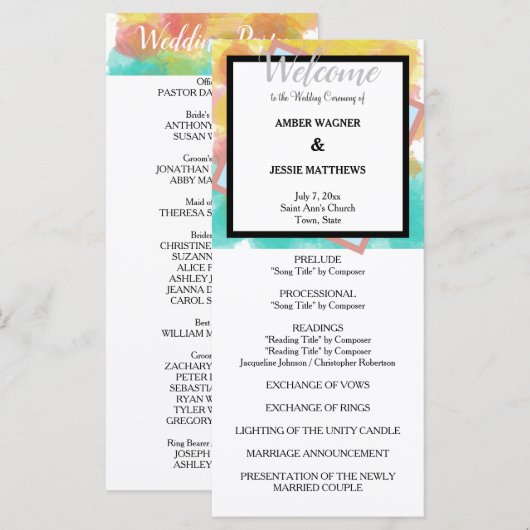 Artsy Gouache Watercolors Geometric  Program プログラム (正面/裏面)