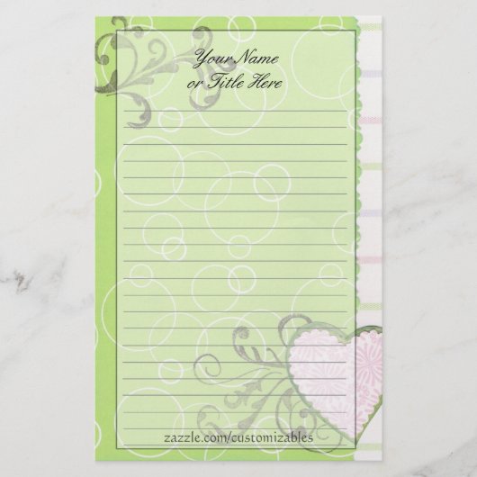 Artsy Heart Stationery 便箋 (正面)