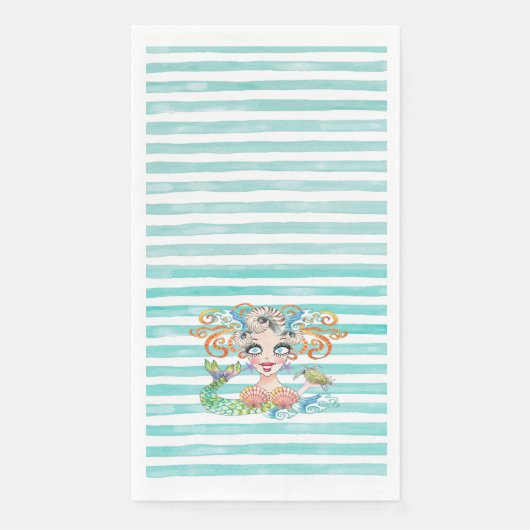 Artsy Mermaid on Blue Stripes (正面)