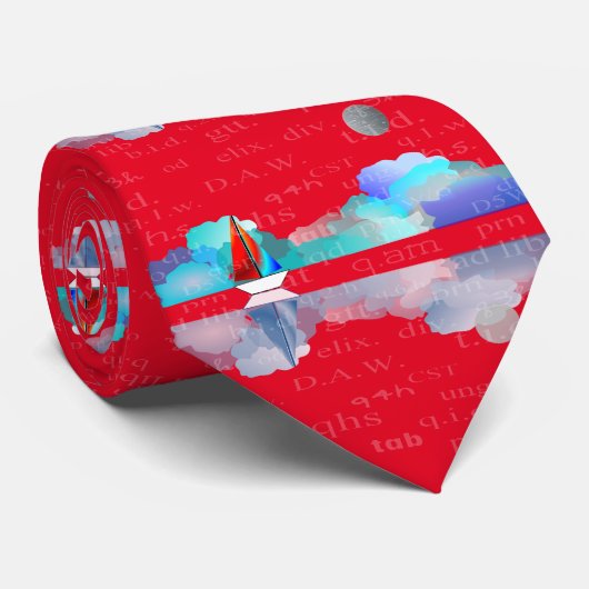 Artsy Pharmacist's Sailboat Tie Red ネクタイ (ロール)