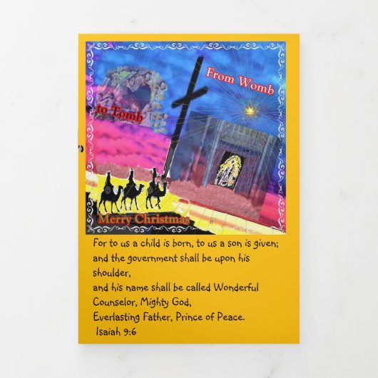 Artsy Trifold Letter Fold Christmas card 三つ折りカード (カバー)