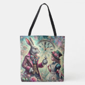 Artsy Vintage Alice in Wonderland Illustration  トートバッグ (正面)