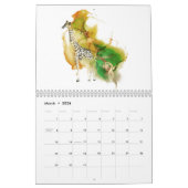 Artsy Watercolor Animals Personalized カレンダー (3月 2026)