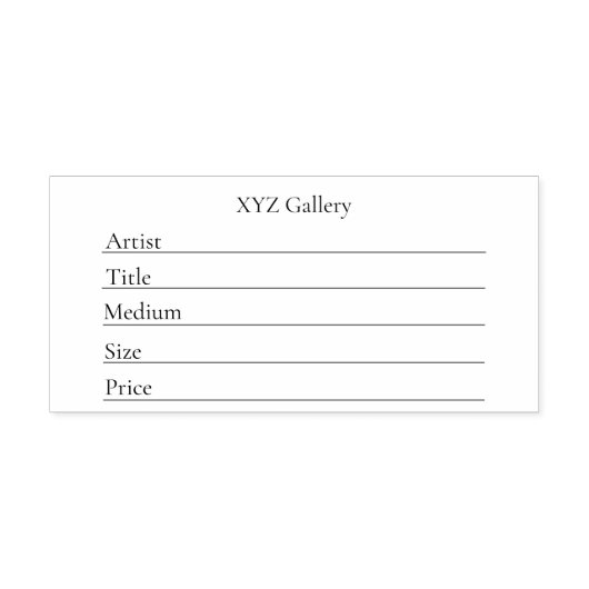 Artwork Display Label Template ラバースタンプ (インプリント)