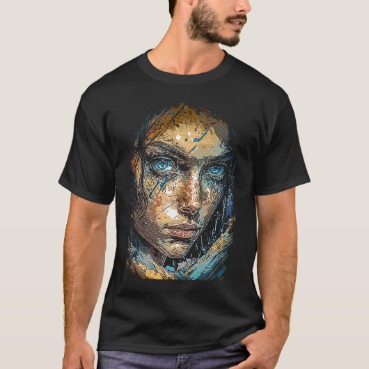 Artwork Fantasy Portrait of a Beautiful Woman with Tシャツ (正面)