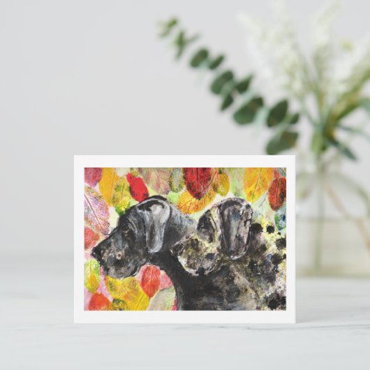 ARtwork Great Dane dogs ポストカード (スタンド正面)