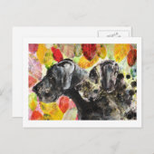 ARtwork Great Dane dogs ポストカード (正面/裏面)