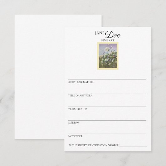 Artwork Information Card 招待状 (正面/裏面)