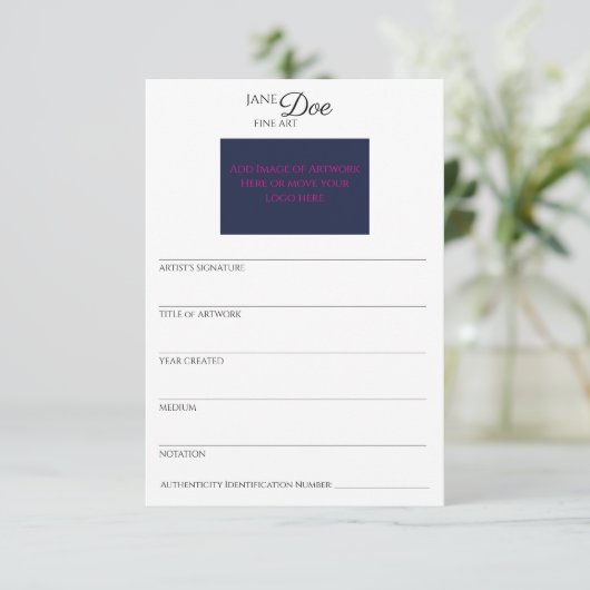 Artwork Information Card  招待状 (スタンド正面)