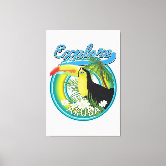 Aruba旅行ロゴを探索する キャンバスプリント (正面)