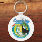 Aruba旅行ロゴを探索する キーホルダー (正面)