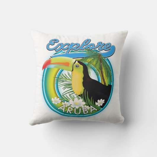 Aruba旅行ロゴを探索する クッション (裏面)
