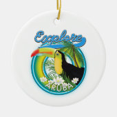 Aruba旅行ロゴを探索する セラミックオーナメント (正面)