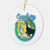 Aruba旅行ロゴを探索する セラミックオーナメント (左)