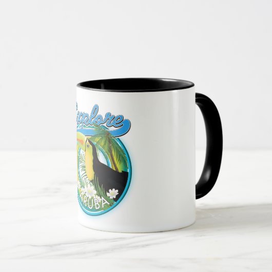 Aruba旅行ロゴを探索する マグカップ (正面右)